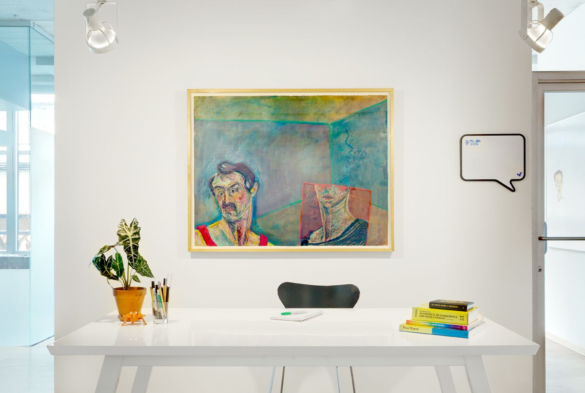 A desk at The Coop